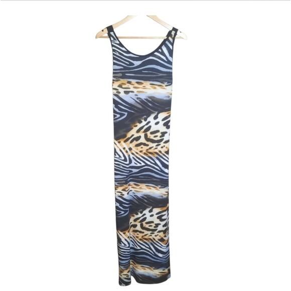 Venus Womens Multi Animal Print Sleeveless Maxi Dress Size Medium - Picture 2 of 7